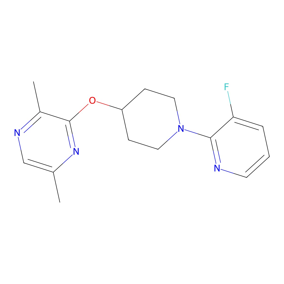 3-{[1-(3-Fluoropyridin-2-yl)piperidin-4-yl]oxy}-2,5-dimethylpyrazine molecular structure, CAS 2742043-62-3
