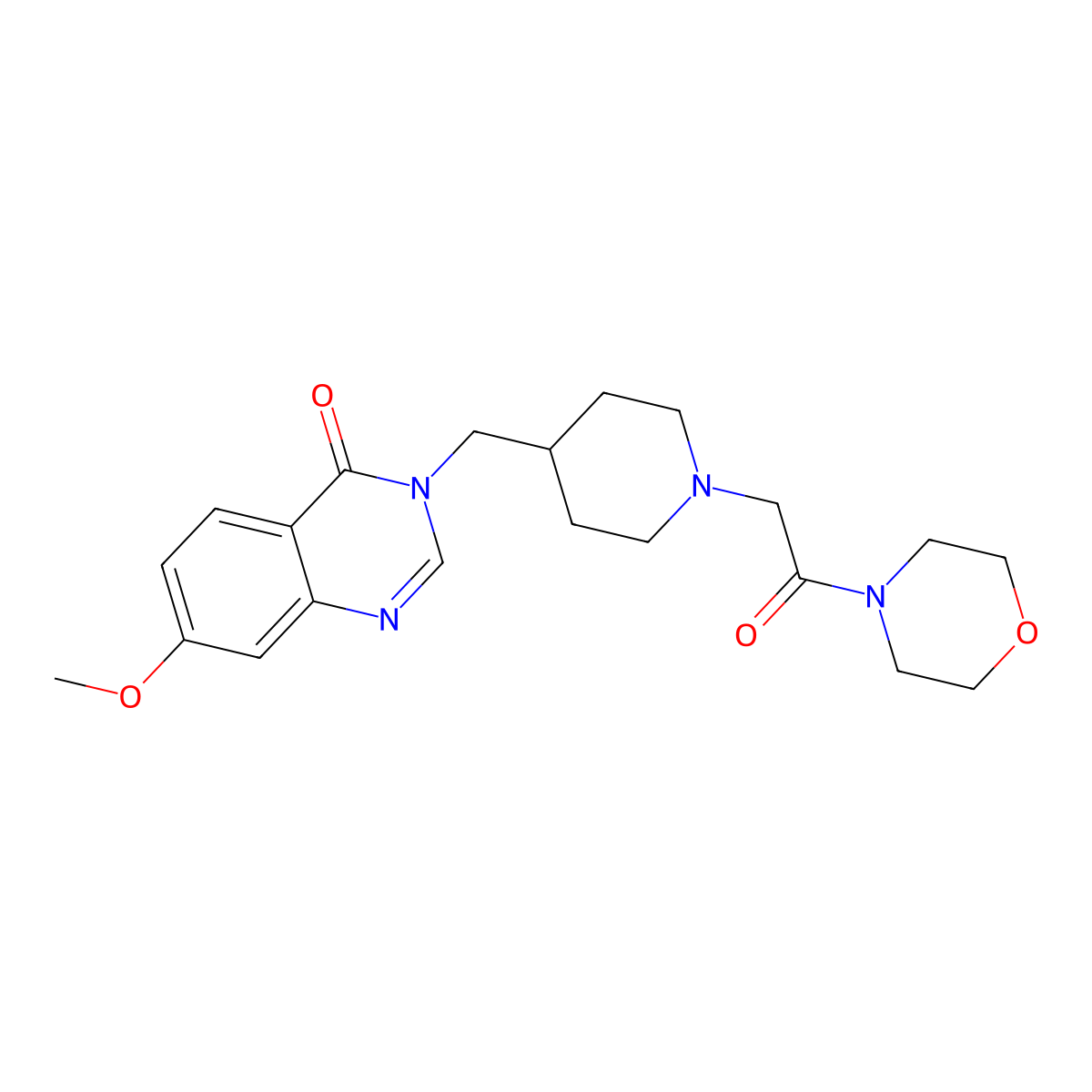 7-Methoxy-3-({1-[2-(morpholin-4-yl)-2-oxoethyl]piperidin-4-yl}methyl)-3,4-dihydroquinazolin-4-one molecular structure, CAS 2742043-63-4