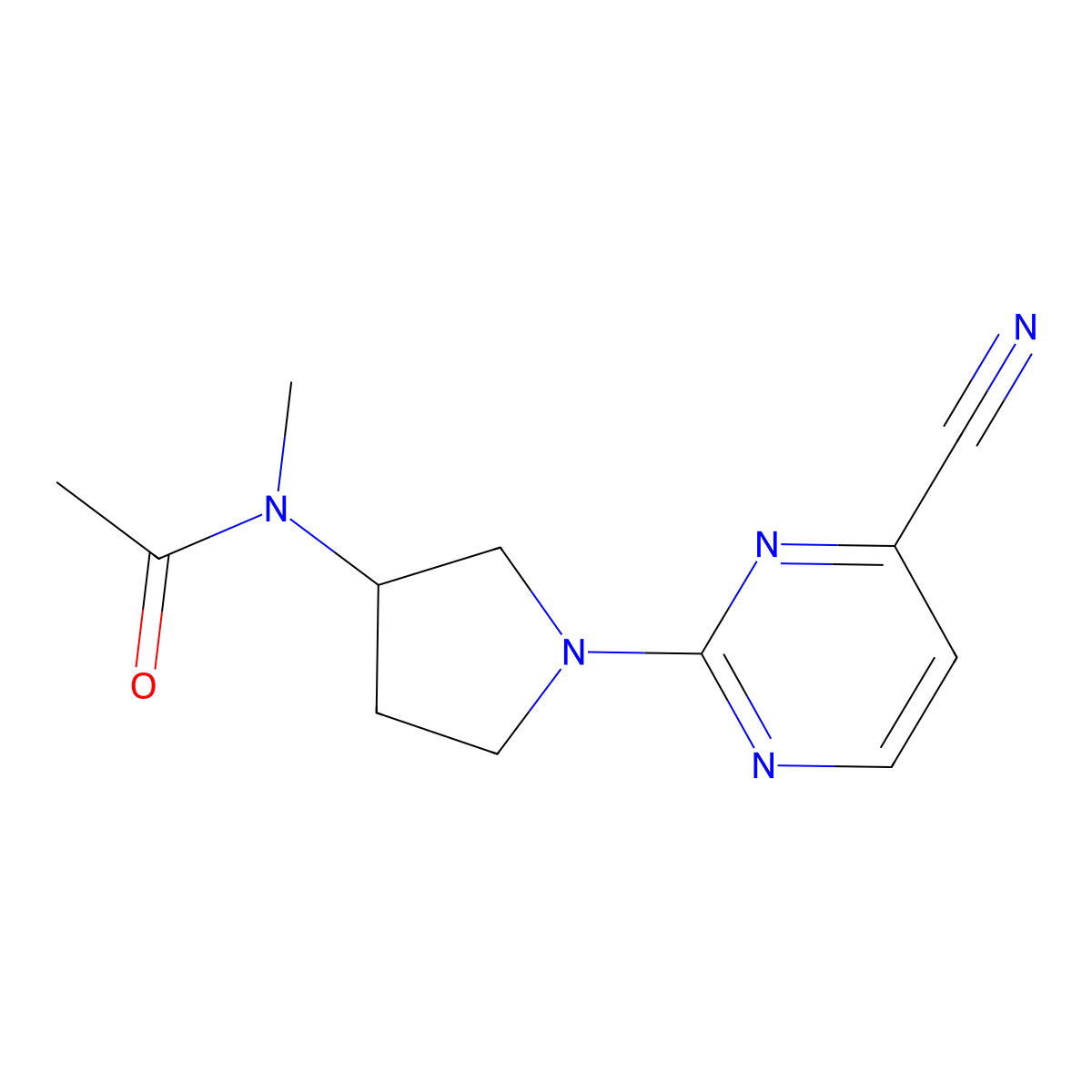 N-[1-(4-cyanopyrimidin-2-yl)pyrrolidin-3-yl]-N-methylacetamide molecular structure, CAS 2742043-72-5