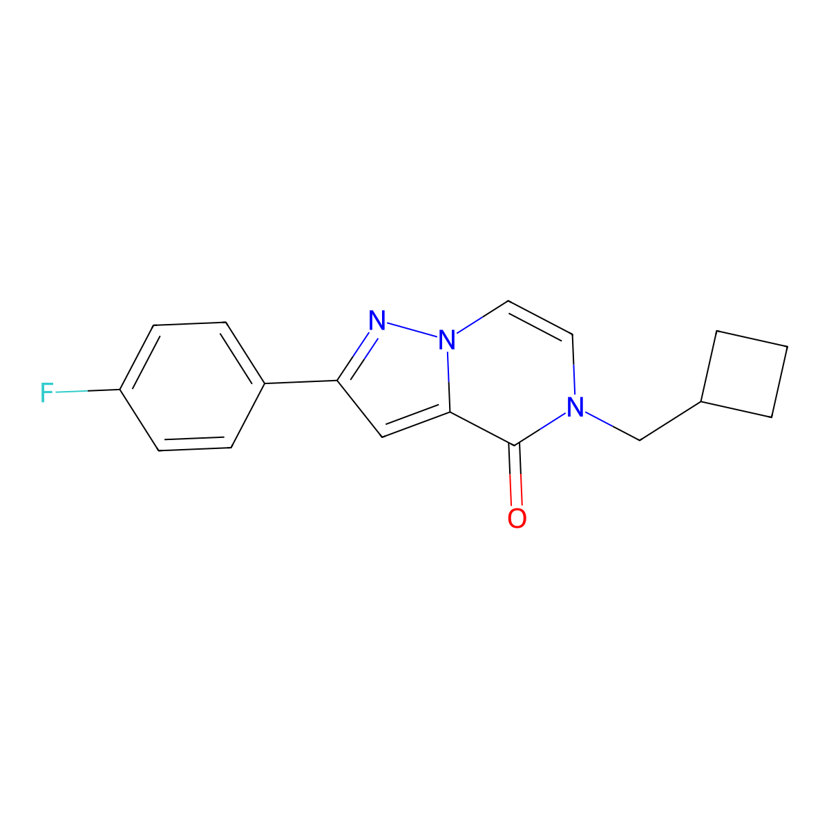 5-(cyclobutylmethyl)-2-(4-fluorophenyl)-4H,5H-pyrazolo[1,5-a]pyrazin-4-one molecular structure, CAS 2742043-79-2