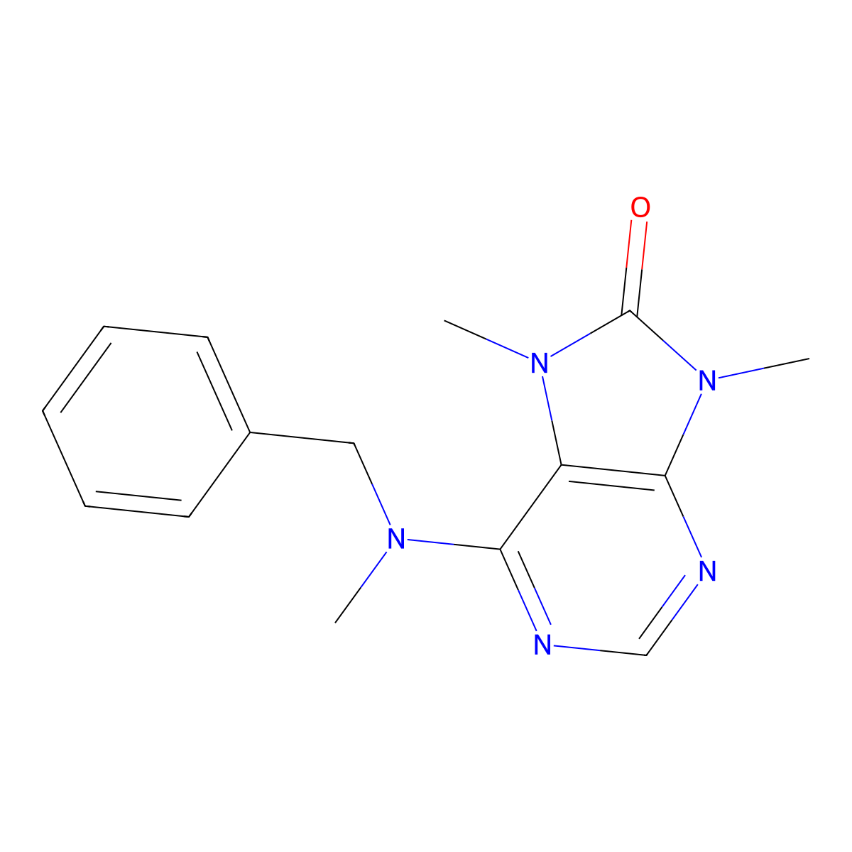 6-[benzyl(methyl)amino]-7,9-dimethyl-8,9-dihydro-7H-purin-8-one molecular structure, CAS 2742043-96-3