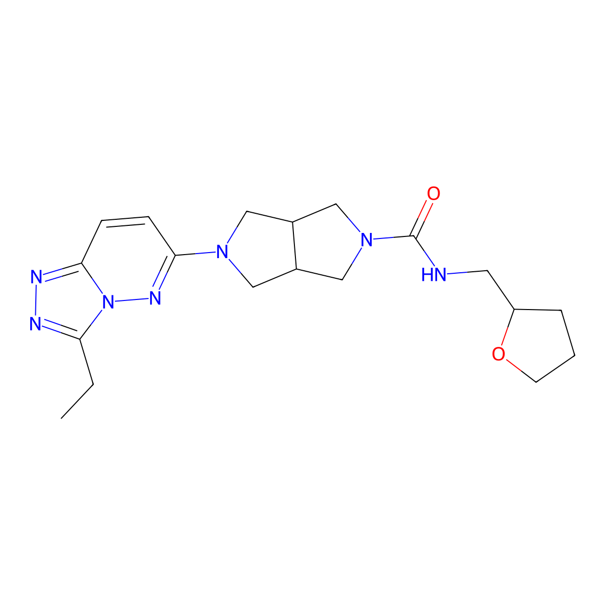 5-{3-ethyl-[1,2,4]triazolo[4,3-b]pyridazin-6-yl}-N-[(oxolan-2-yl)methyl]-octahydropyrrolo[3,4-c]pyrrole-2-carboxamide molecular structure, CAS 2742044-04-6