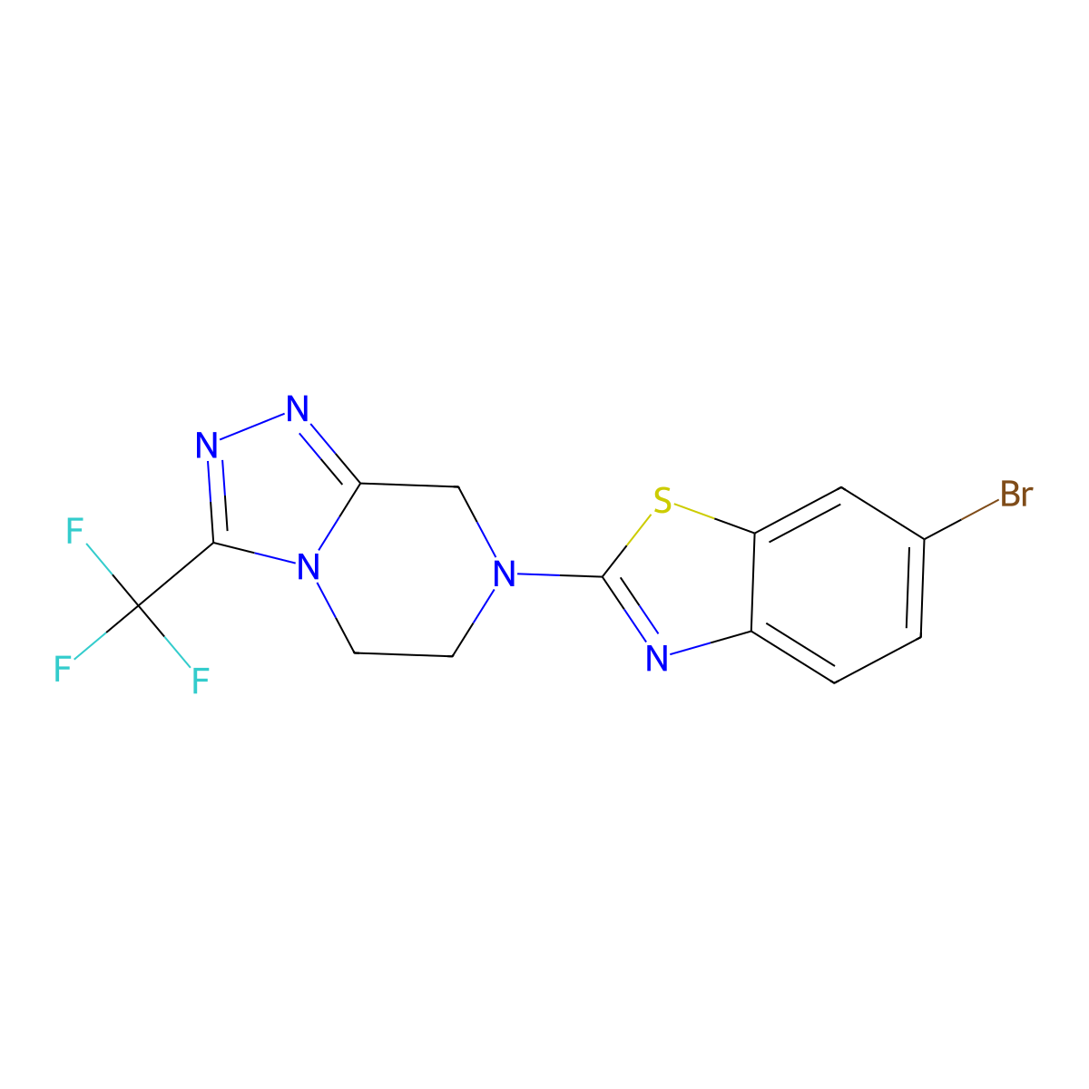 6-bromo-2-[3-(trifluoromethyl)-5H,6H,7H,8H-[1,2,4]triazolo[4,3-a]pyrazin-7-yl]-1,3-benzothiazole molecular structure, CAS 2742044-10-4