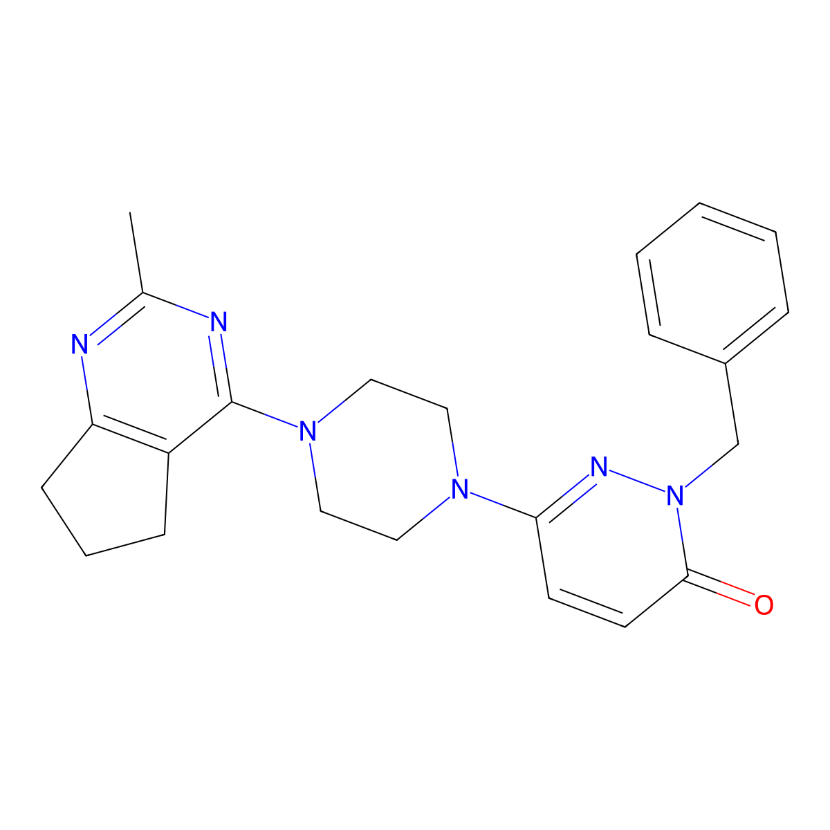 2-benzyl-6-(4-{2-methyl-5H,6H,7H-cyclopenta[d]pyrimidin-4-yl}piperazin-1-yl)-2,3-dihydropyridazin-3-one molecular structure, CAS 2742044-16-0