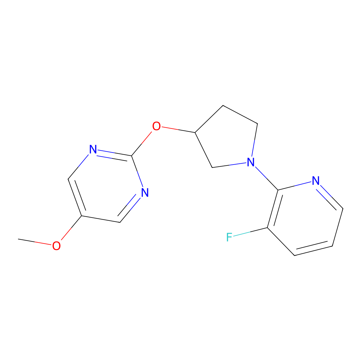 2-{[1-(3-Fluoropyridin-2-yl)pyrrolidin-3-yl]oxy}-5-methoxypyrimidine molecular structure, CAS 2742044-23-9