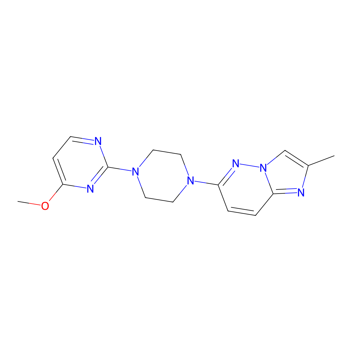 4-Methoxy-2-(4-{2-methylimidazo[1,2-b]pyridazin-6-yl}piperazin-1-yl)pyrimidine molecular structure, CAS 2742044-28-4