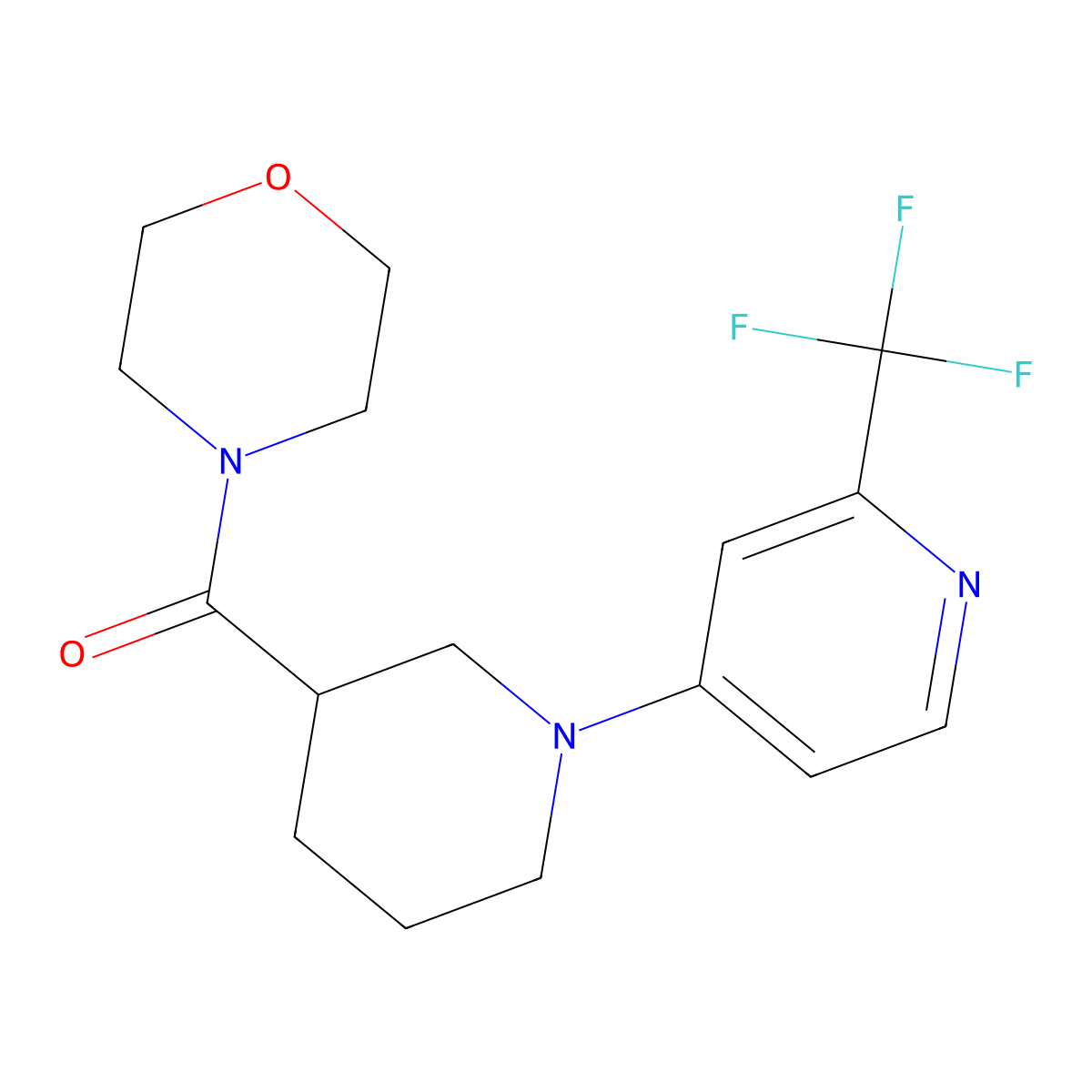 4-{1-[2-(Trifluoromethyl)pyridin-4-yl]piperidine-3-carbonyl}morpholine molecular structure, CAS 2742044-33-1