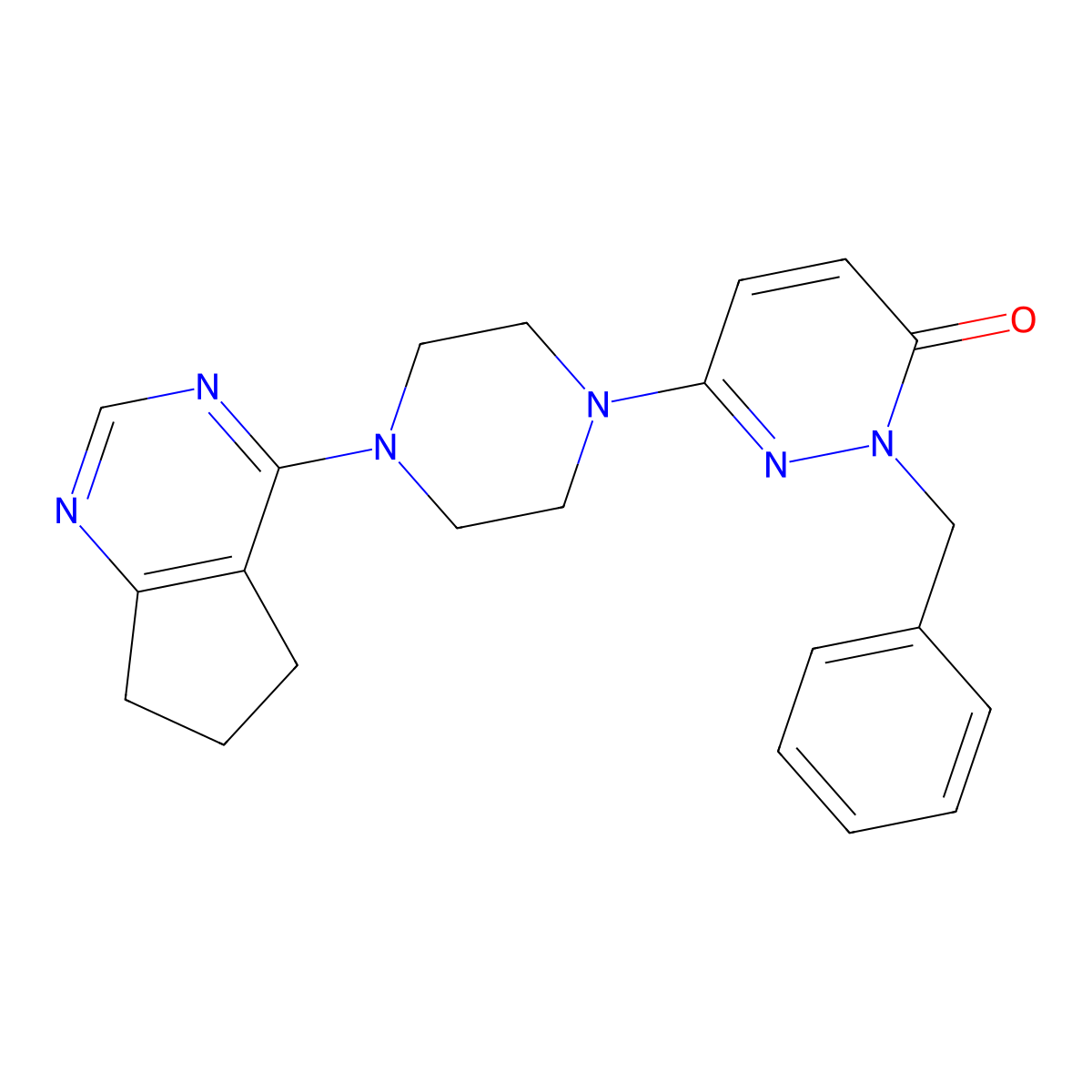 2-benzyl-6-(4-{5H,6H,7H-cyclopenta[d]pyrimidin-4-yl}piperazin-1-yl)-2,3-dihydropyridazin-3-one molecular structure, CAS 2742044-36-4