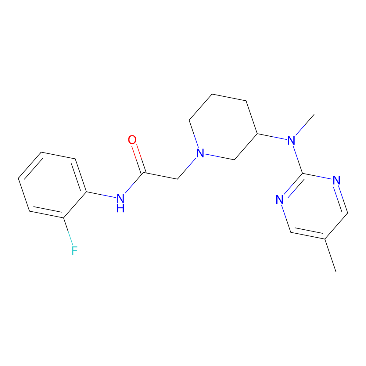 N-(2-fluorophenyl)-2-{3-[methyl(5-methylpyrimidin-2-yl)amino]piperidin-1-yl}acetamide molecular structure, CAS 2742044-44-4
