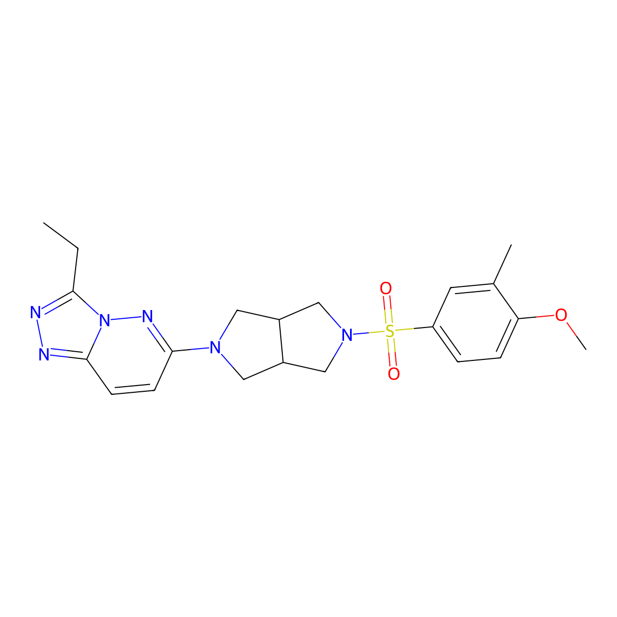 3-Ethyl-6-[5-(4-methoxy-3-methylbenzenesulfonyl)-octahydropyrrolo[3,4-c]pyrrol-2-yl]-[1,2,4]triazolo[4,3-b]pyridazine molecular structure, CAS 2742044-49-9