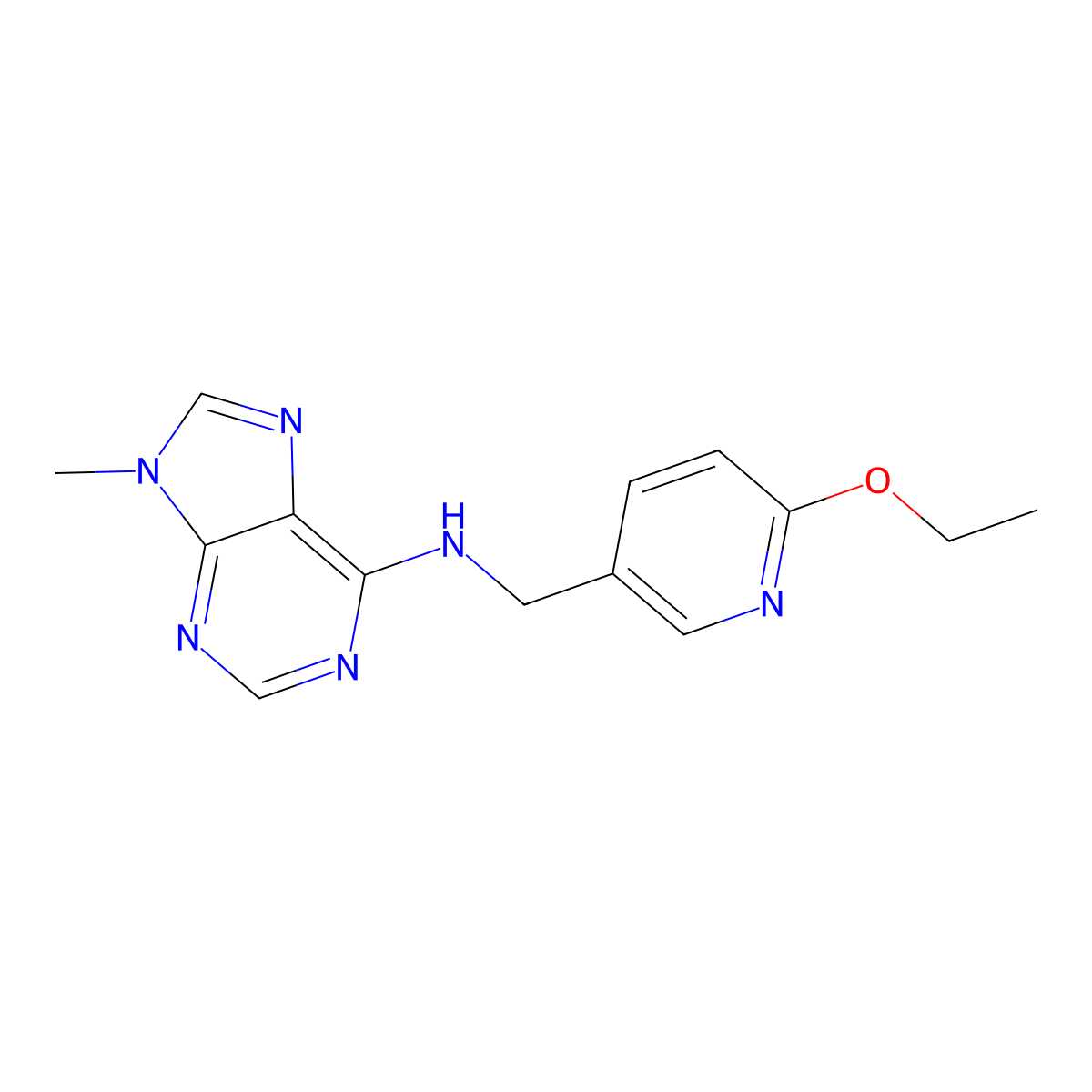 N-[(6-ethoxypyridin-3-yl)methyl]-9-methyl-9H-purin-6-amine molecular structure, CAS 2742044-65-9