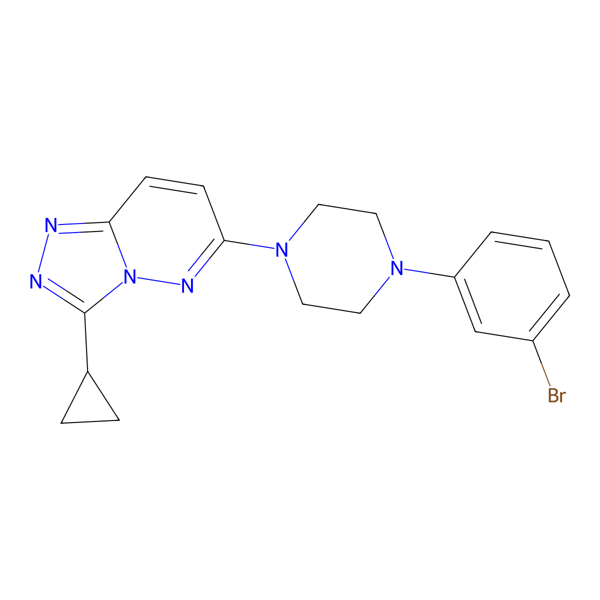 1-(3-Bromophenyl)-4-{3-cyclopropyl-[1,2,4]triazolo[4,3-b]pyridazin-6-yl}piperazine molecular structure, CAS 2742044-67-1