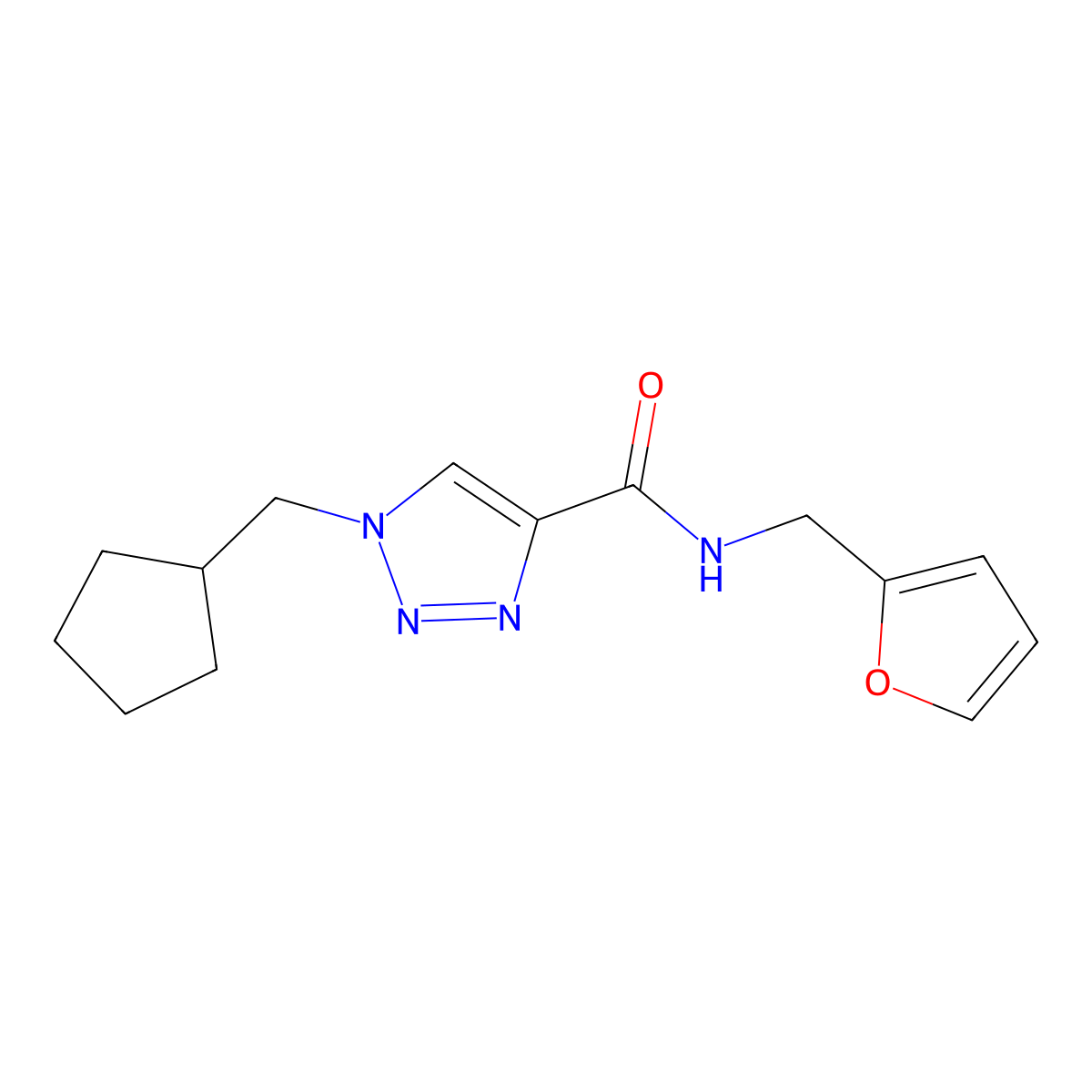 1-(cyclopentylmethyl)-N-[(furan-2-yl)methyl]-1H-1,2,3-triazole-4-carboxamide molecular structure, CAS 2742044-71-7