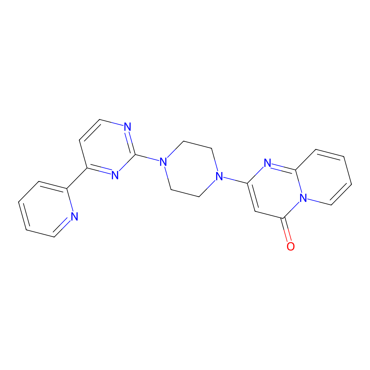 2-{4-[4-(pyridin-2-yl)pyrimidin-2-yl]piperazin-1-yl}-4H-pyrido[1,2-a]pyrimidin-4-one molecular structure, CAS 2742044-78-4