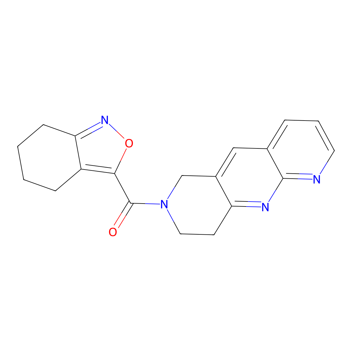 3-{6H,7H,8H,9H-pyrido[2,3-b]1,6-naphthyridine-7-carbonyl}-4,5,6,7-tetrahydro-2,1-benzoxazole molecular structure, CAS 2742044-90-0