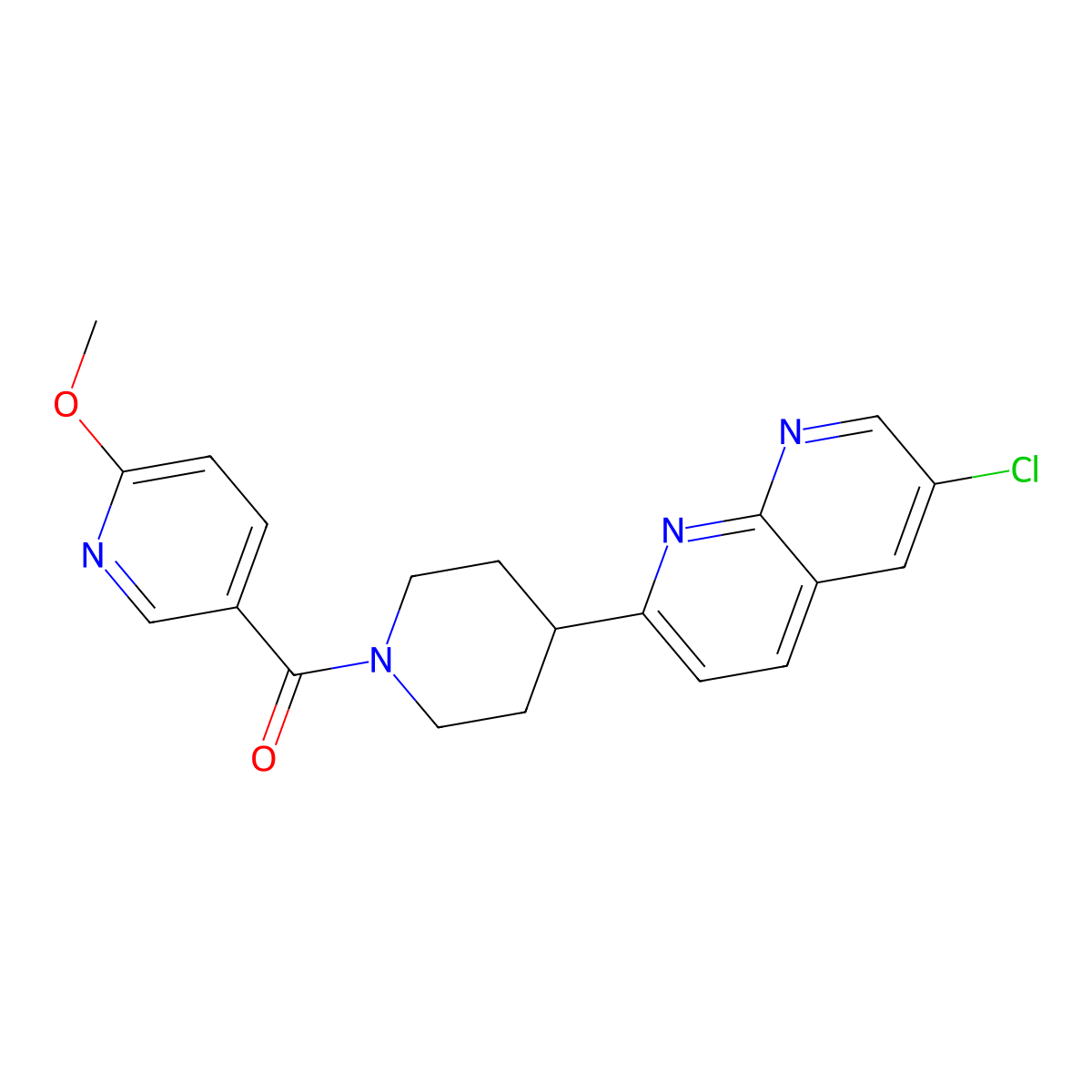 6-Chloro-2-[1-(6-methoxypyridine-3-carbonyl)piperidin-4-yl]-1,8-naphthyridine molecular structure, CAS 2742044-92-2