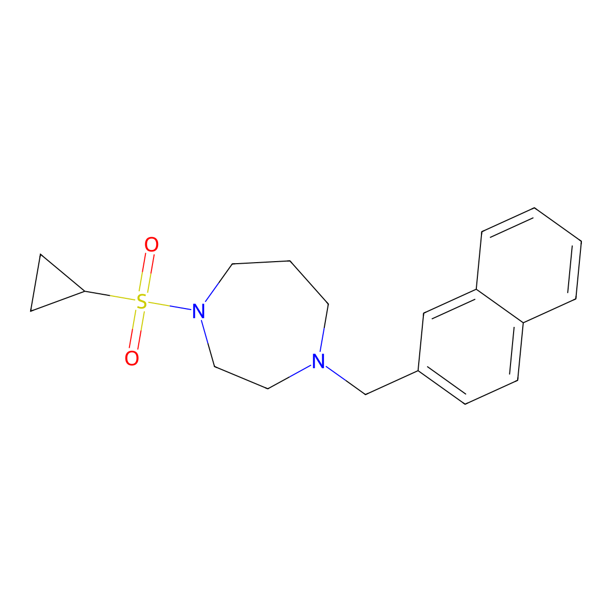 1-(Cyclopropanesulfonyl)-4-[(naphthalen-2-yl)methyl]-1,4-diazepane molecular structure, CAS 2742044-93-3