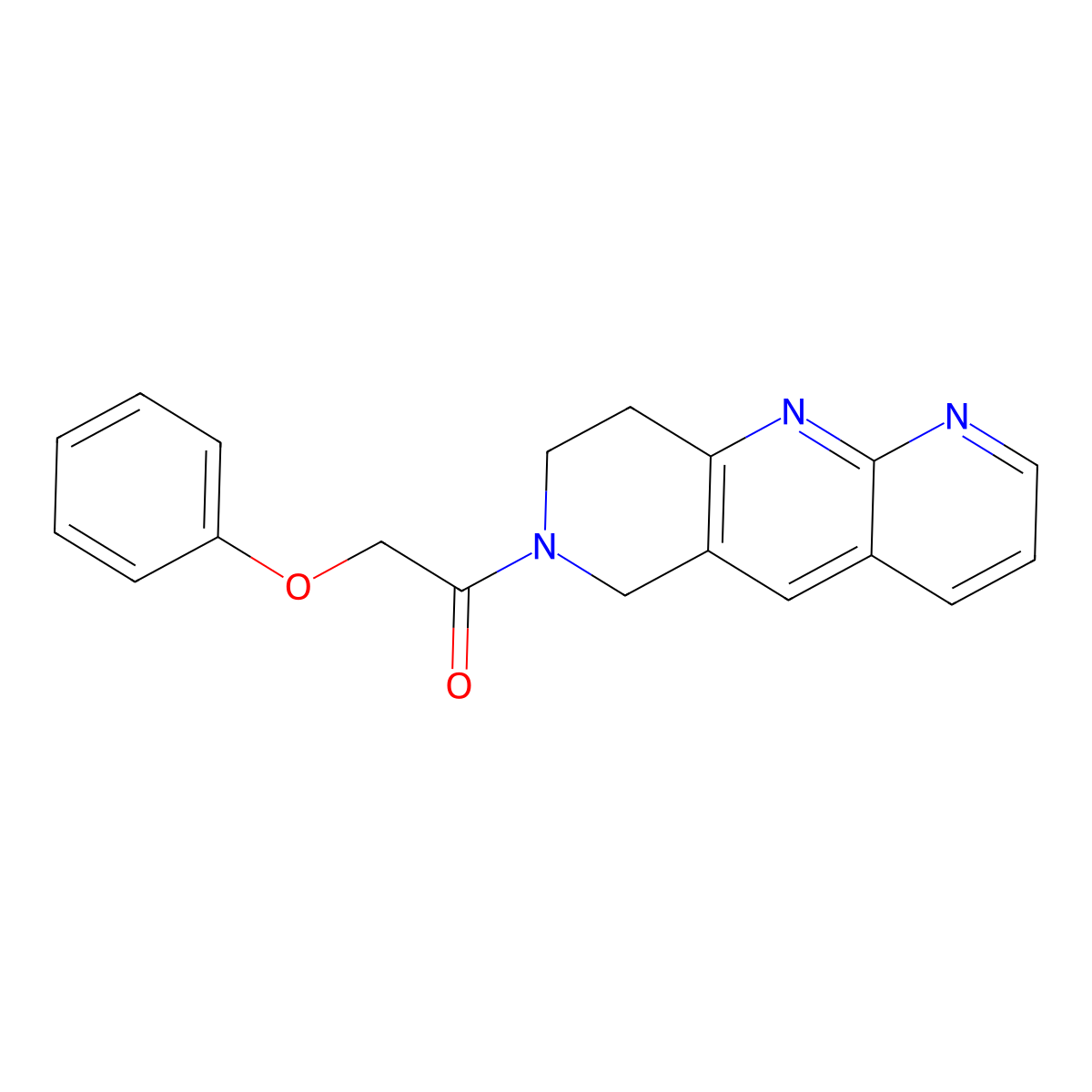 2-phenoxy-1-{6H,7H,8H,9H-pyrido[2,3-b]1,6-naphthyridin-7-yl}ethan-1-one molecular structure, CAS 2742045-30-1
