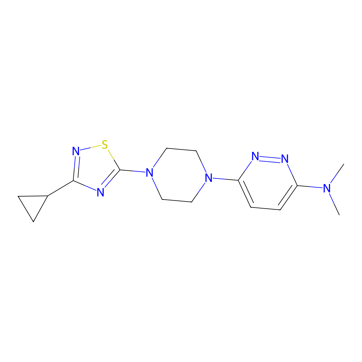 6-[4-(3-cyclopropyl-1,2,4-thiadiazol-5-yl)piperazin-1-yl]-N,N-dimethylpyridazin-3-amine molecular structure, CAS 2742045-50-5