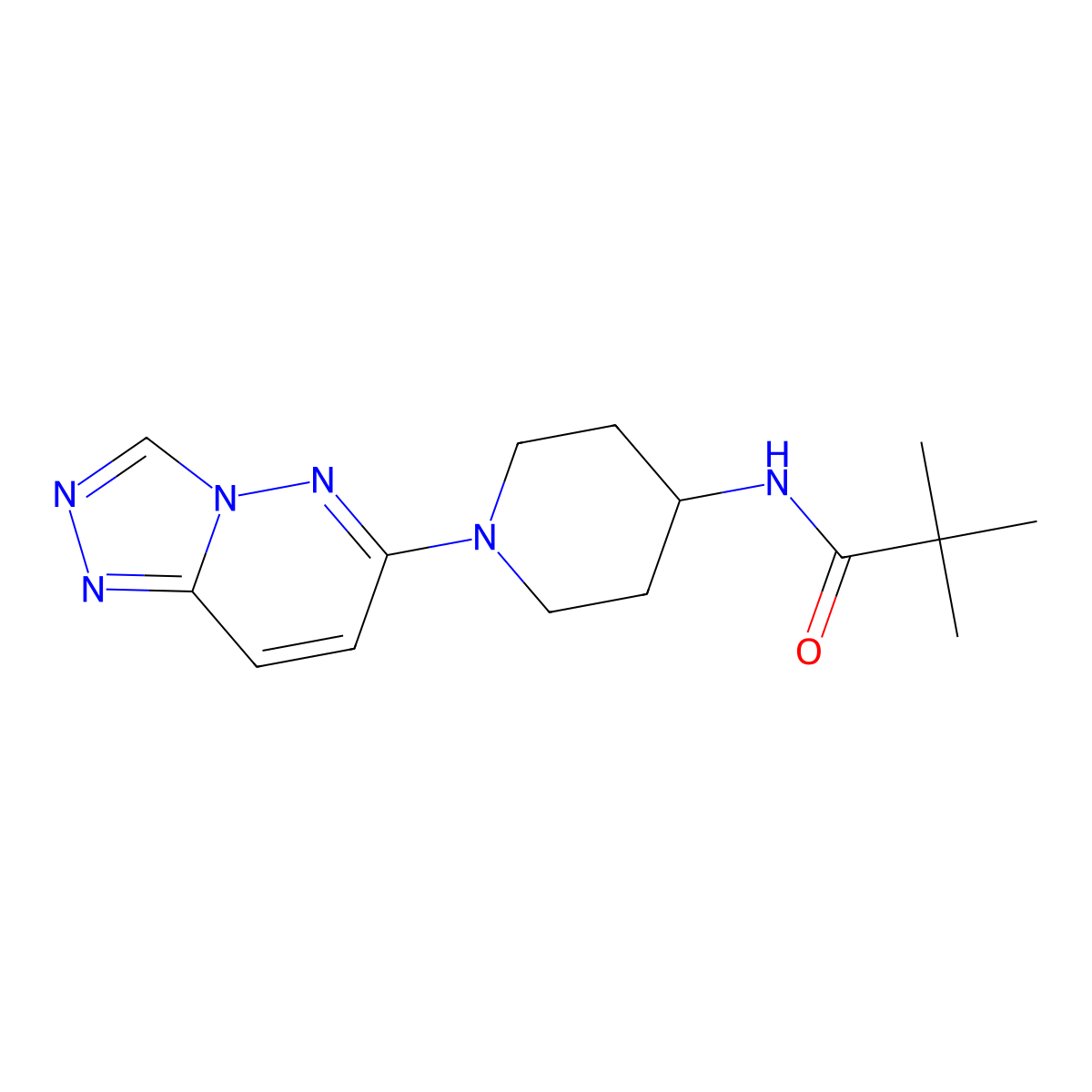 2,2-dimethyl-N-(1-{[1,2,4]triazolo[4,3-b]pyridazin-6-yl}piperidin-4-yl)propanamide molecular structure, CAS 2742045-60-7