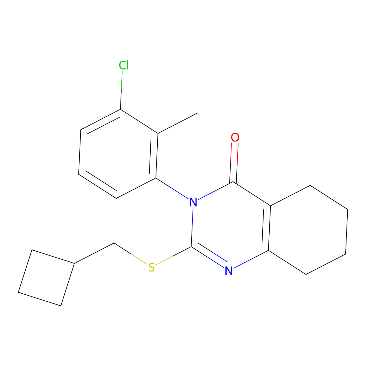 3-(3-Chloro-2-methylphenyl)-2-[(cyclobutylmethyl)sulfanyl]-3,4,5,6,7,8-hexahydroquinazolin-4-one molecular structure, CAS 2742045-77-6