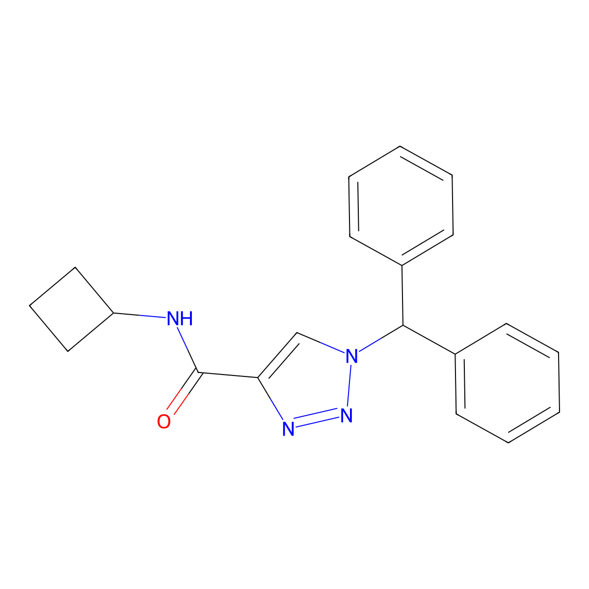 N-cyclobutyl-1-(diphenylmethyl)-1H-1,2,3-triazole-4-carboxamide molecular structure, CAS 2742045-80-1