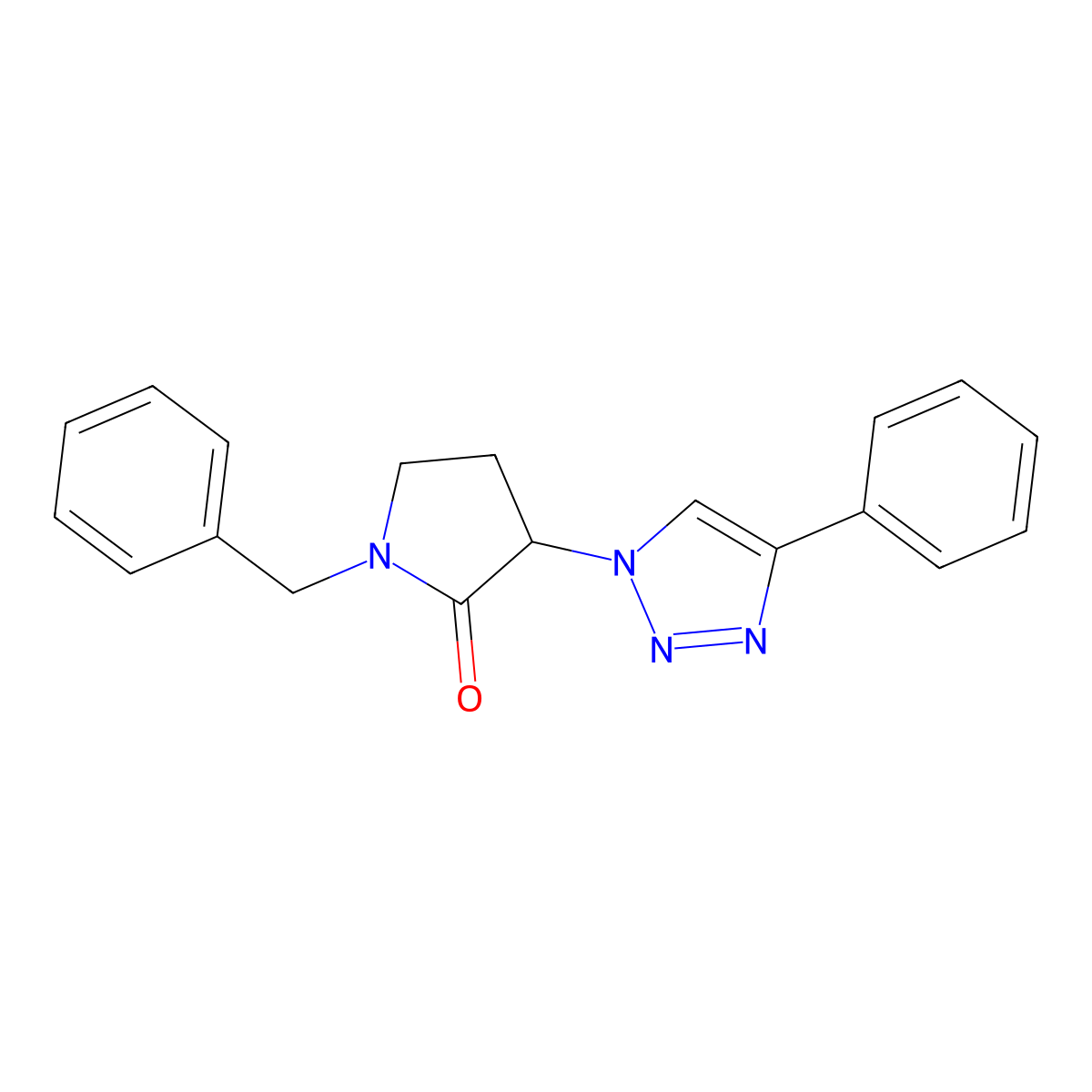 1-benzyl-3-(4-phenyl-1H-1,2,3-triazol-1-yl)pyrrolidin-2-one molecular structure, CAS 2742045-91-4