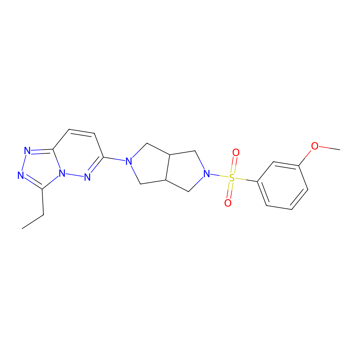 3-Ethyl-6-[5-(3-methoxybenzenesulfonyl)-octahydropyrrolo[3,4-c]pyrrol-2-yl]-[1,2,4]triazolo[4,3-b]pyridazine molecular structure, CAS 2742046-00-8