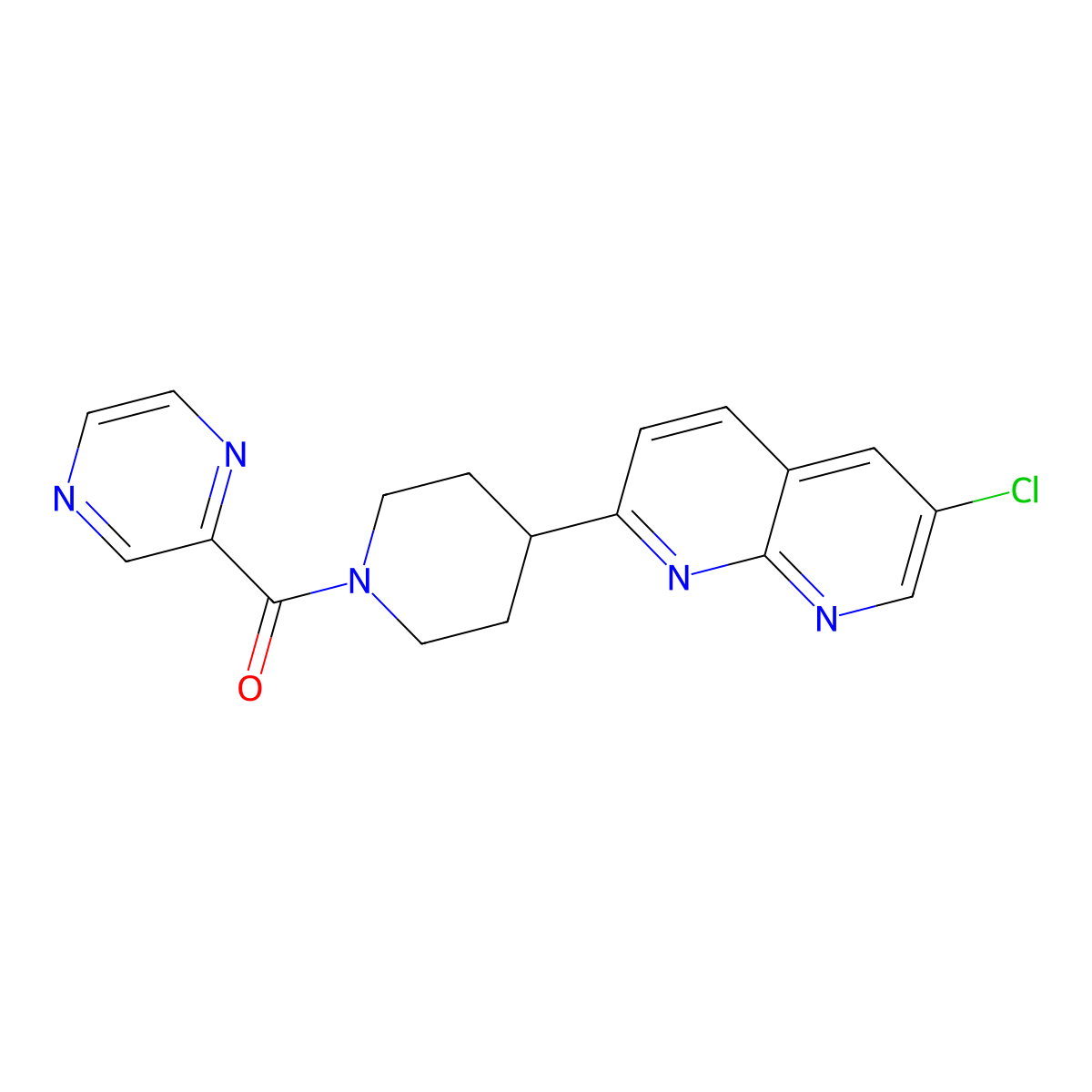 6-Chloro-2-[1-(pyrazine-2-carbonyl)piperidin-4-yl]-1,8-naphthyridine molecular structure, CAS 2742046-04-2