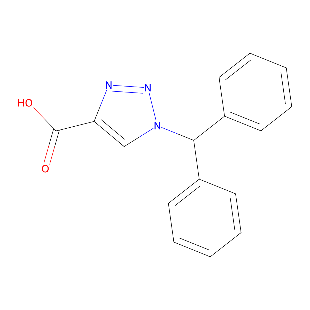 1-(diphenylmethyl)-1H-1,2,3-triazole-4-carboxylic acid molecular structure, CAS 2742046-06-4