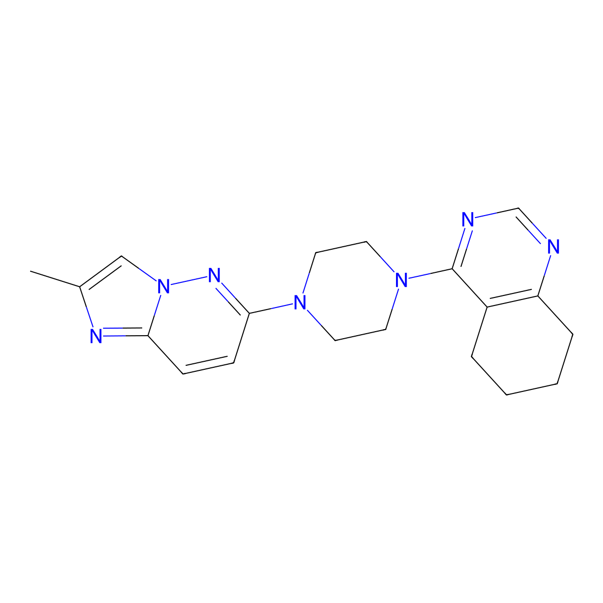 4-(4-{2-Methylimidazo[1,2-b]pyridazin-6-yl}piperazin-1-yl)-5,6,7,8-tetrahydroquinazoline molecular structure, CAS 2742046-07-5