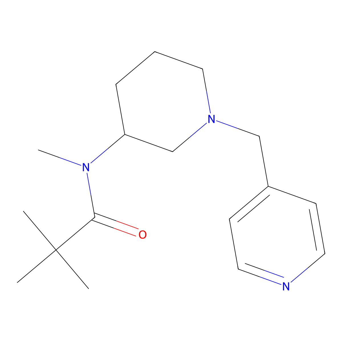 N,2,2-trimethyl-N-{1-[(pyridin-4-yl)methyl]piperidin-3-yl}propanamide molecular structure, CAS 2742046-30-4