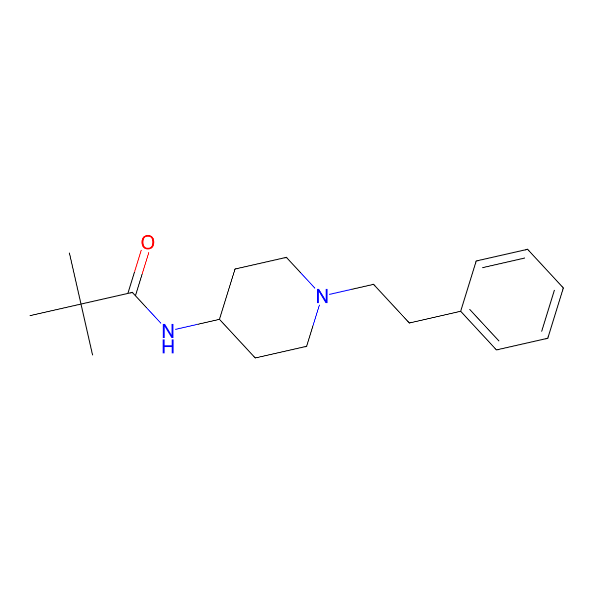 2,2-dimethyl-N-[1-(2-phenylethyl)piperidin-4-yl]propanamide molecular structure, CAS 2742046-36-0