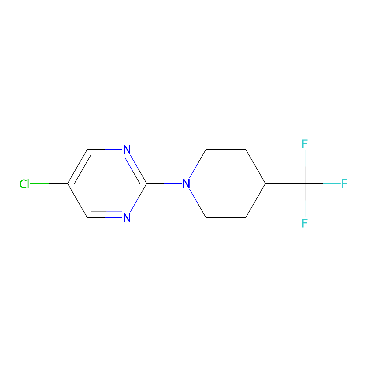 5-Chloro-2-[4-(trifluoromethyl)piperidin-1-yl]pyrimidine molecular structure, CAS 2742046-67-7