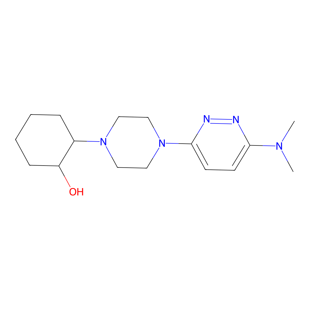 2-{4-[6-(Dimethylamino)pyridazin-3-yl]piperazin-1-yl}cyclohexan-1-ol molecular structure, CAS 2742046-77-9
