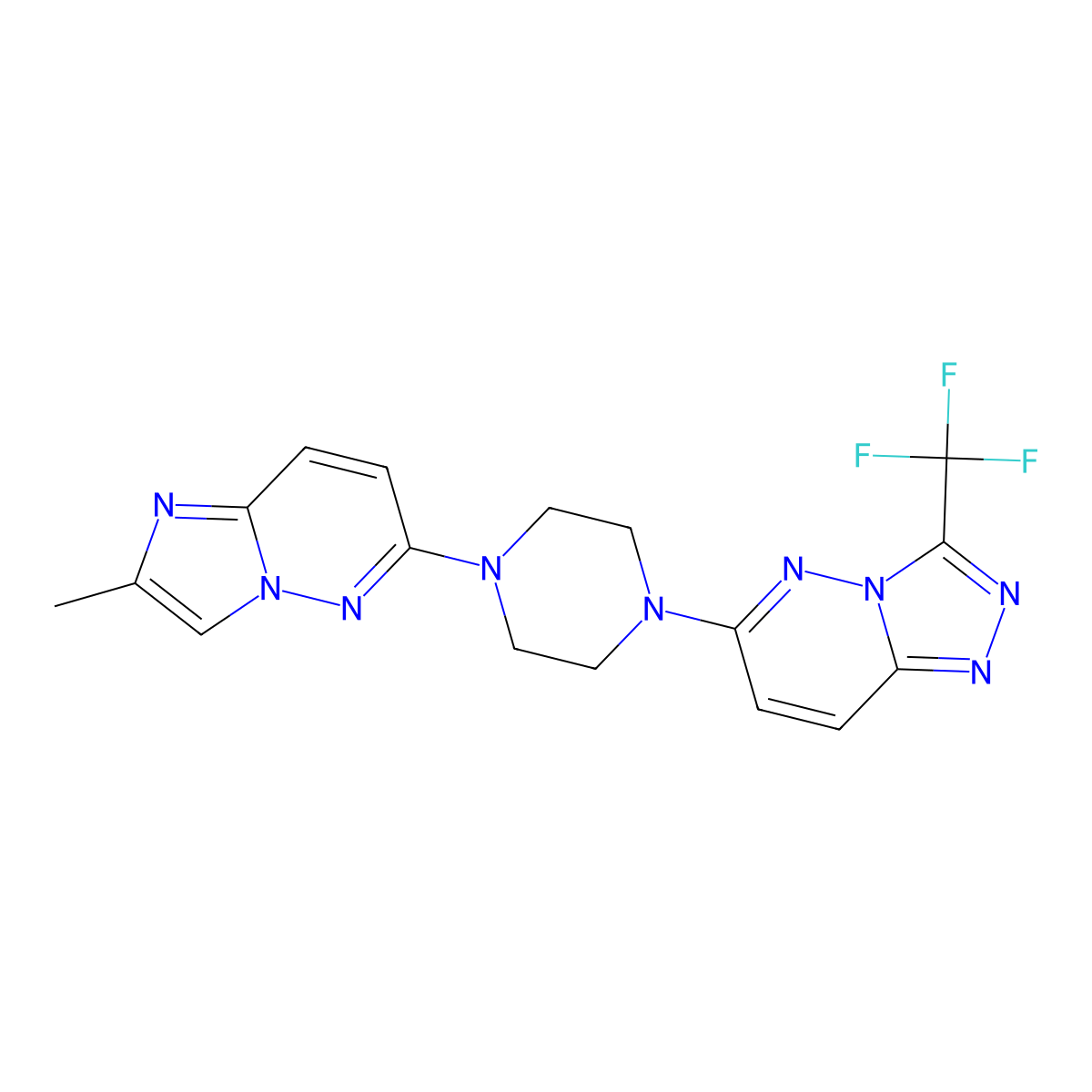 1-{2-Methylimidazo[1,2-b]pyridazin-6-yl}-4-[3-(trifluoromethyl)-[1,2,4]triazolo[4,3-b]pyridazin-6-yl]piperazine molecular structure, CAS 2742046-83-7