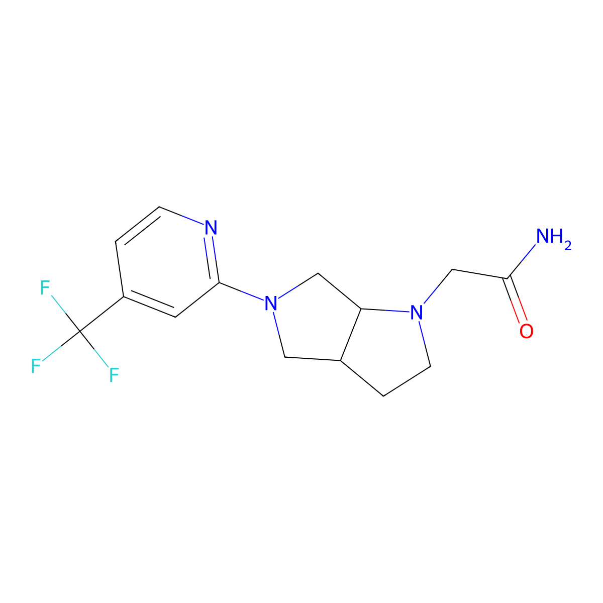 2-{5-[4-(Trifluoromethyl)pyridin-2-yl]-octahydropyrrolo[2,3-c]pyrrol-1-yl}acetamide molecular structure, CAS 2742046-89-3