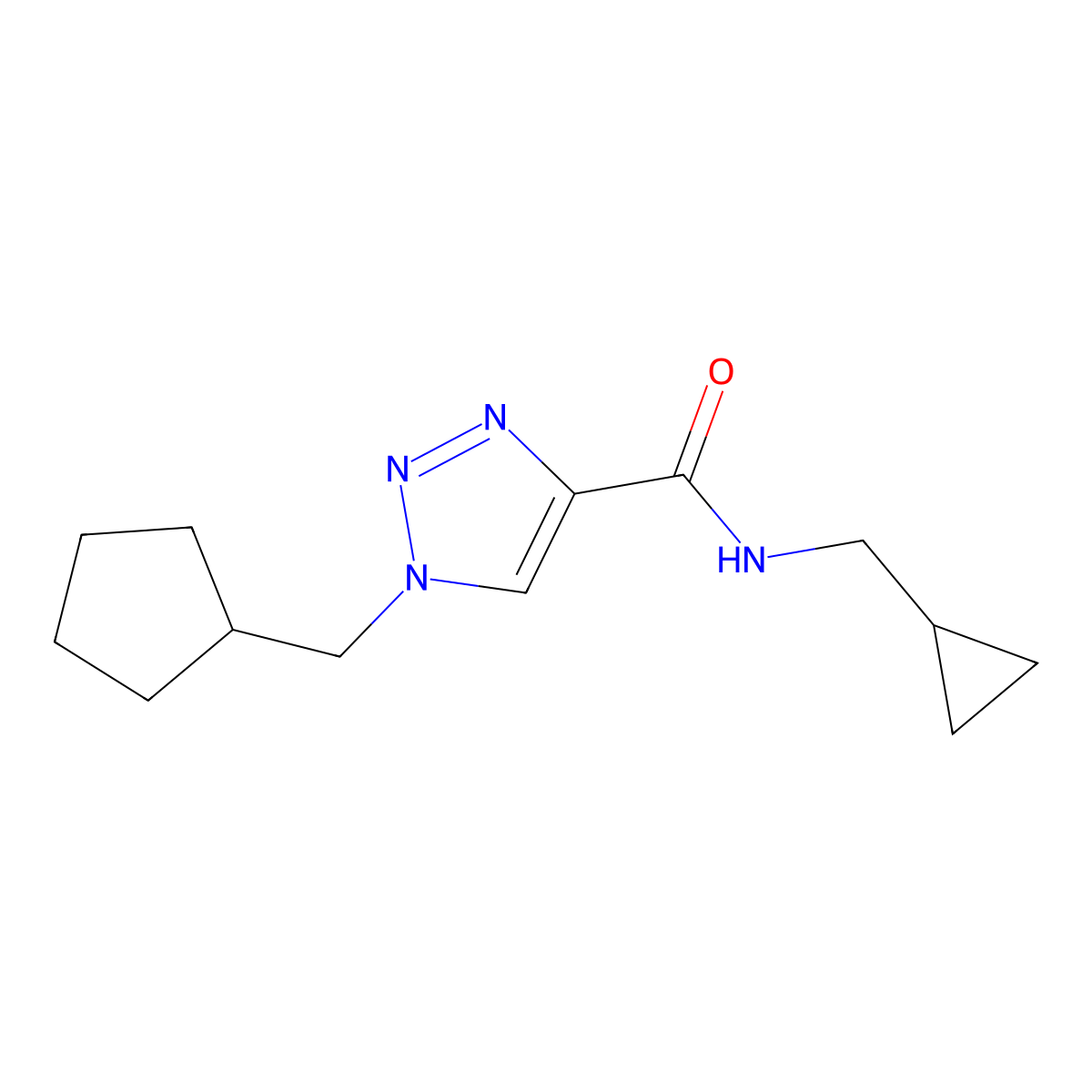 1-(cyclopentylmethyl)-N-(cyclopropylmethyl)-1H-1,2,3-triazole-4-carboxamide molecular structure, CAS 2742046-91-7