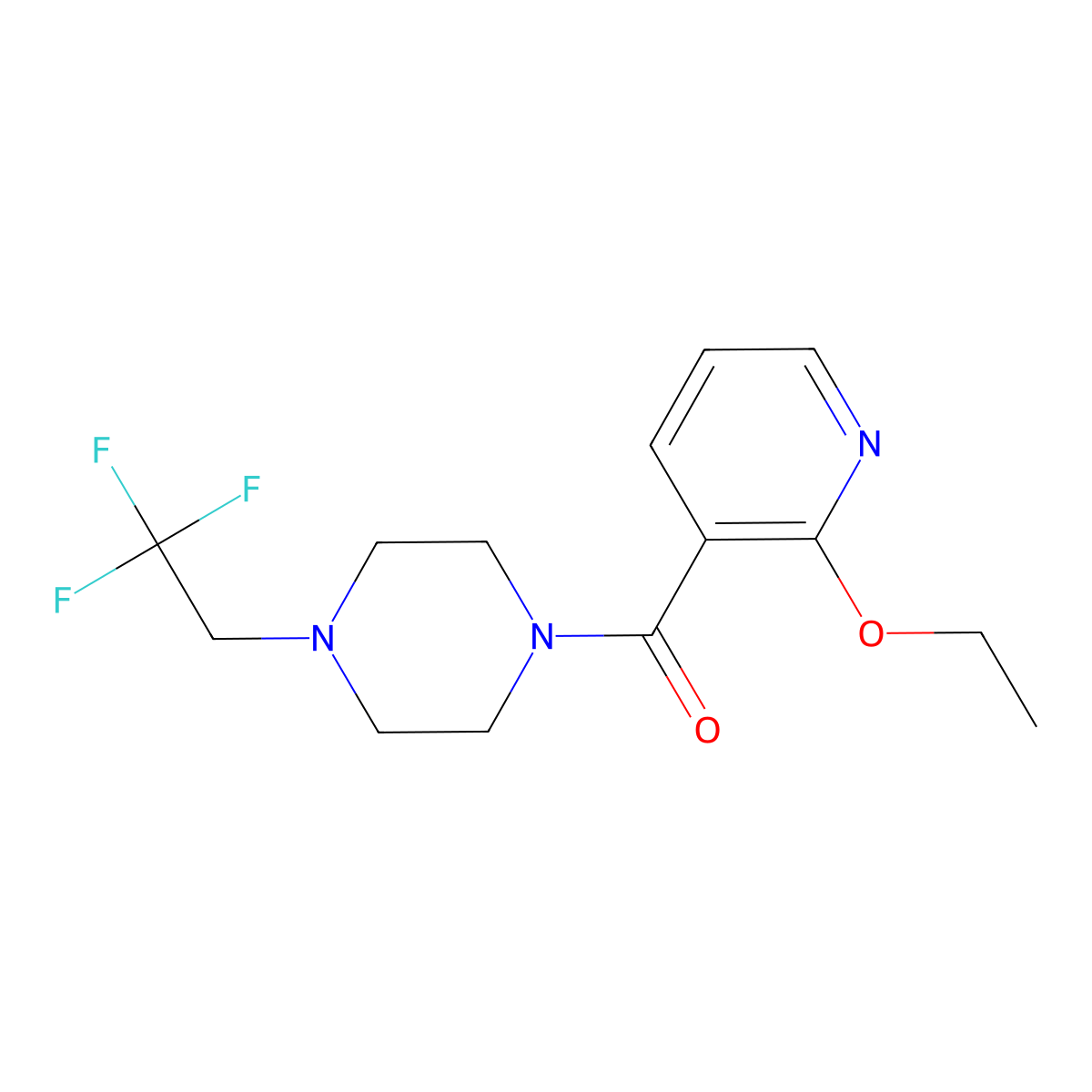 1-(2-Ethoxypyridine-3-carbonyl)-4-(2,2,2-trifluoroethyl)piperazine molecular structure, CAS 2742046-96-2