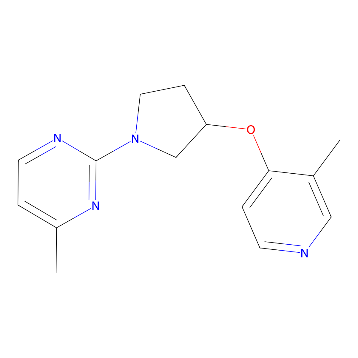 4-Methyl-2-{3-[(3-methylpyridin-4-yl)oxy]pyrrolidin-1-yl}pyrimidine molecular structure, CAS 2742047-04-5