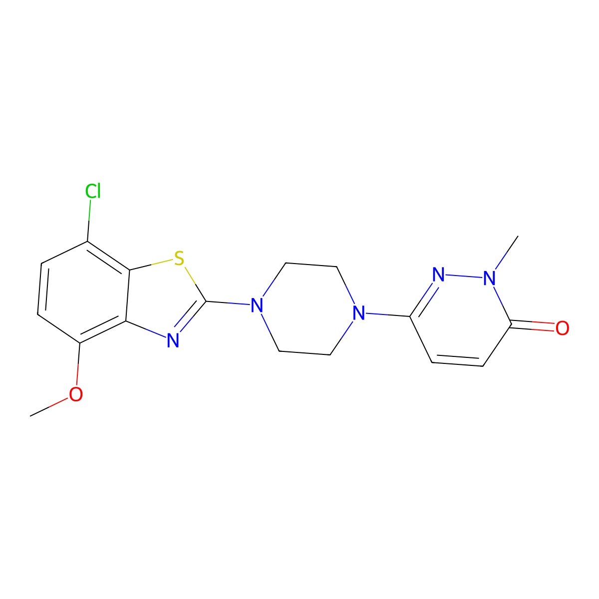 6-[4-(7-Chloro-4-methoxy-1,3-benzothiazol-2-yl)piperazin-1-yl]-2-methyl-2,3-dihydropyridazin-3-one molecular structure, CAS 2742047-07-8