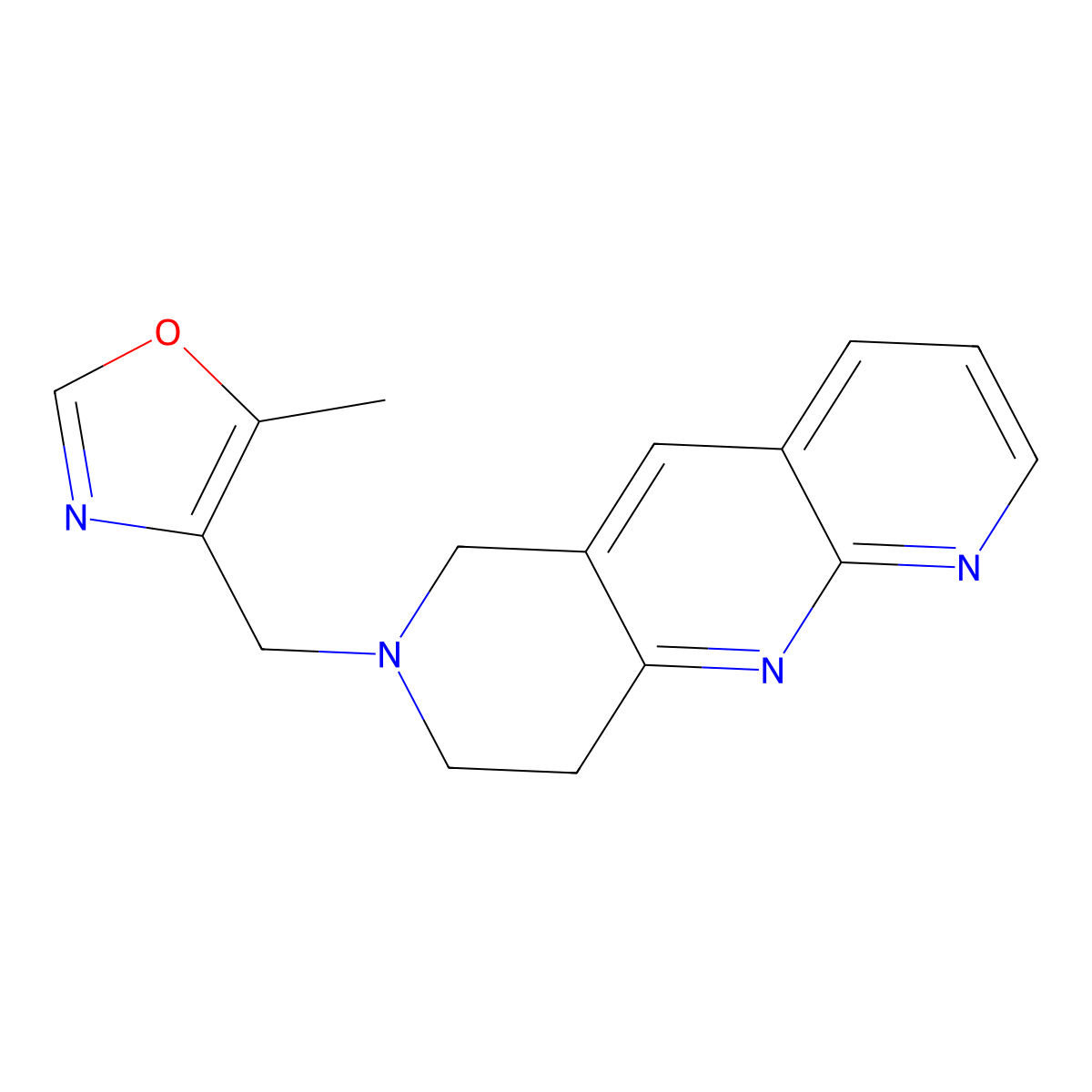 5-methyl-4-({6H,7H,8H,9H-pyrido[2,3-b]1,6-naphthyridin-7-yl}methyl)-1,3-oxazole molecular structure, CAS 2742047-17-0