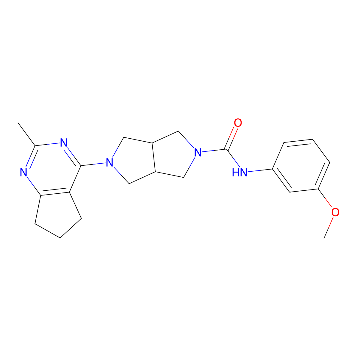 N-(3-methoxyphenyl)-5-{2-methyl-5H,6H,7H-cyclopenta[d]pyrimidin-4-yl}-octahydropyrrolo[3,4-c]pyrrole-2-carboxamide molecular structure, CAS 2742047-19-2