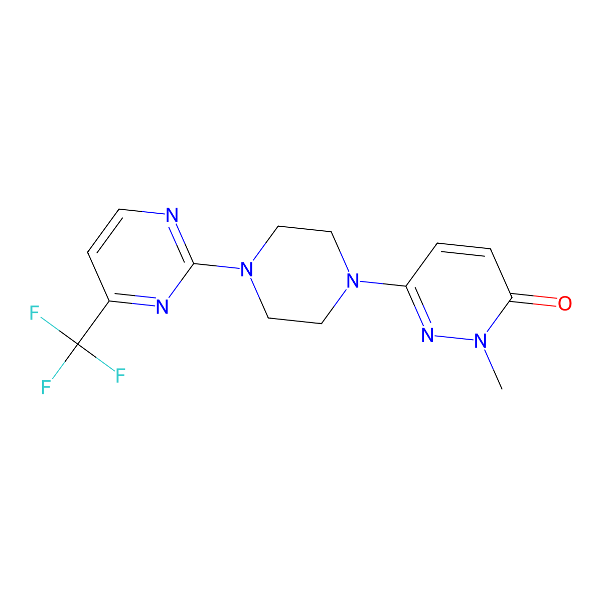 2-Methyl-6-{4-[4-(trifluoromethyl)pyrimidin-2-yl]piperazin-1-yl}-2,3-dihydropyridazin-3-one molecular structure, CAS 2742047-23-8