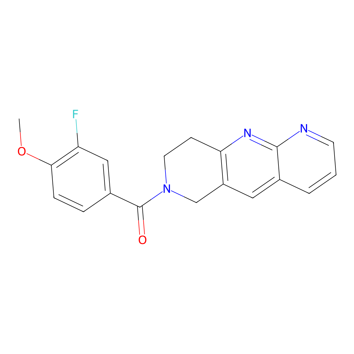 7-(3-fluoro-4-methoxybenzoyl)-6H,7H,8H,9H-pyrido[2,3-b]1,6-naphthyridine molecular structure, CAS 2742047-33-0