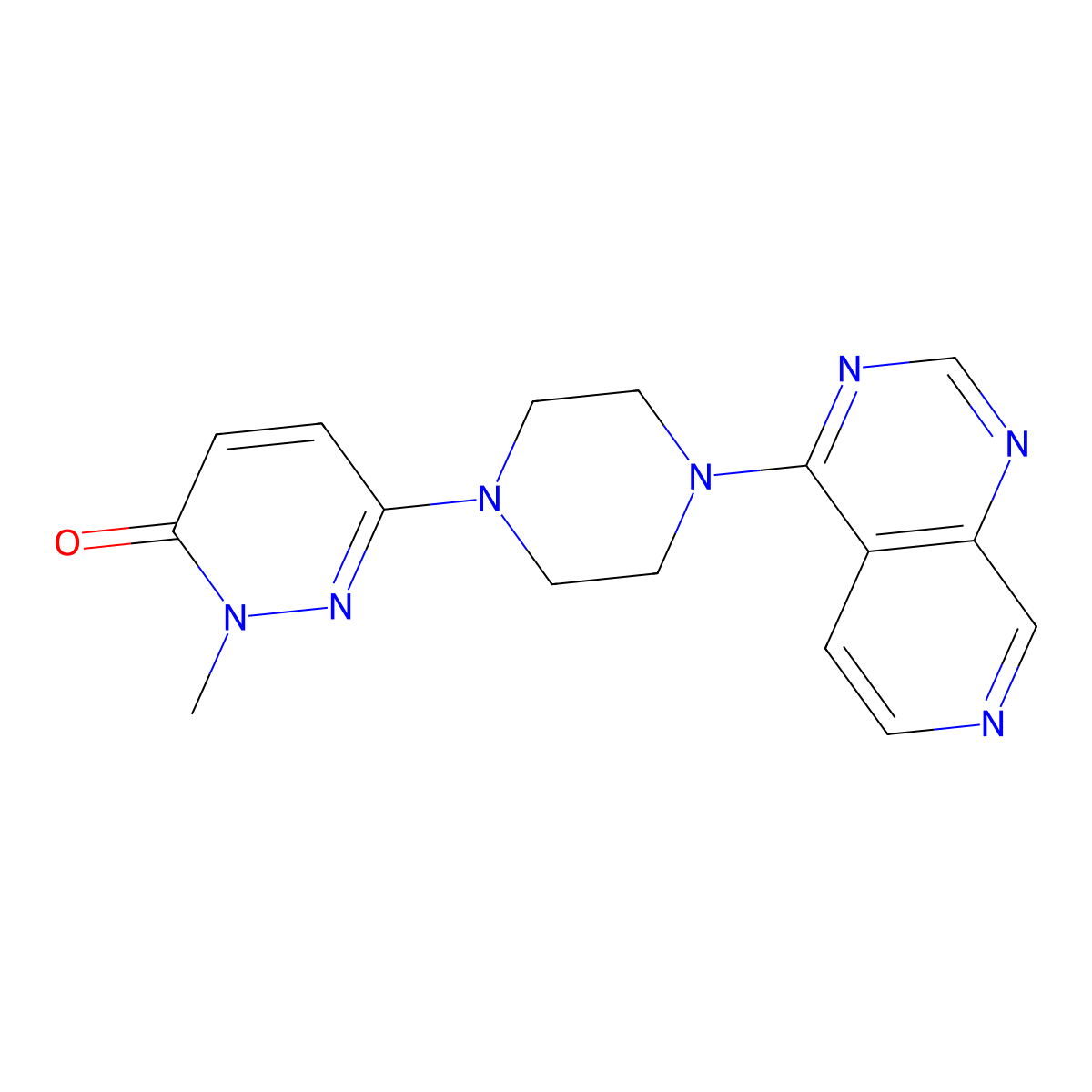2-Methyl-6-(4-{pyrido[3,4-d]pyrimidin-4-yl}piperazin-1-yl)-2,3-dihydropyridazin-3-one molecular structure, CAS 2742047-50-1