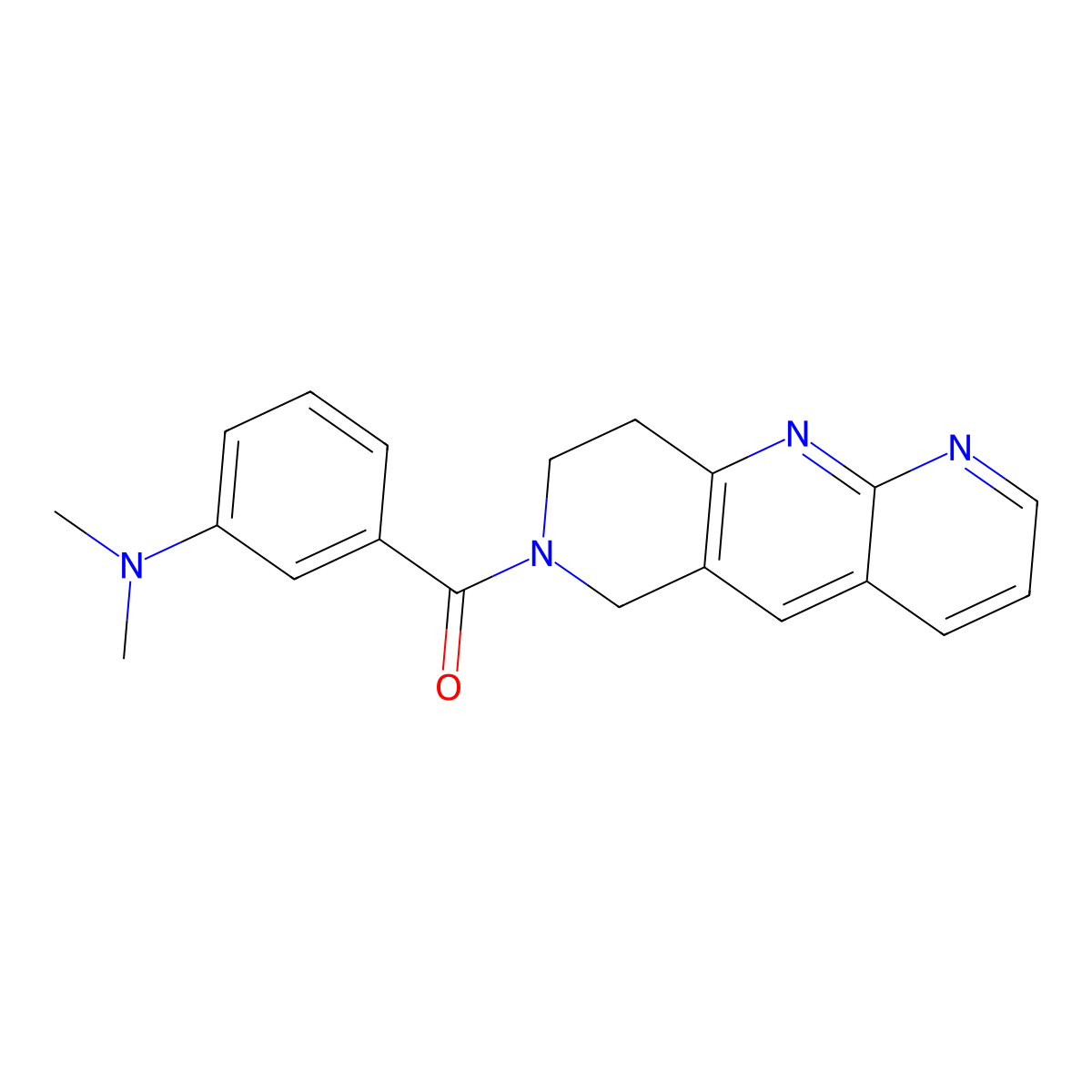 N,N-dimethyl-3-{6H,7H,8H,9H-pyrido[2,3-b]1,6-naphthyridine-7-carbonyl}aniline molecular structure, CAS 2742047-51-2