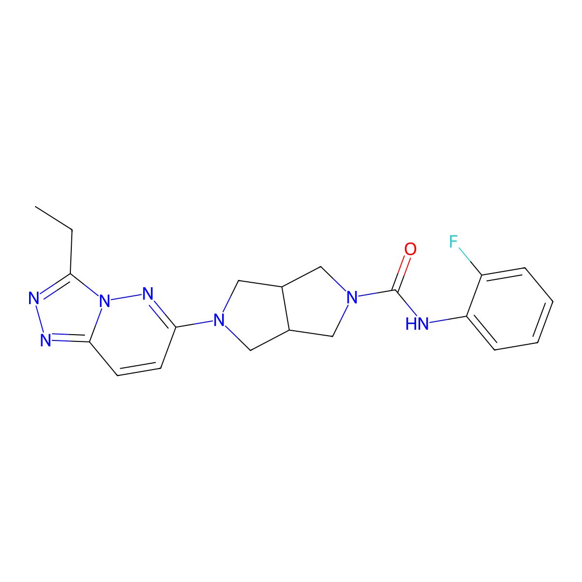 5-{3-ethyl-[1,2,4]triazolo[4,3-b]pyridazin-6-yl}-N-(2-fluorophenyl)-octahydropyrrolo[3,4-c]pyrrole-2-carboxamide molecular structure, CAS 2742047-61-4