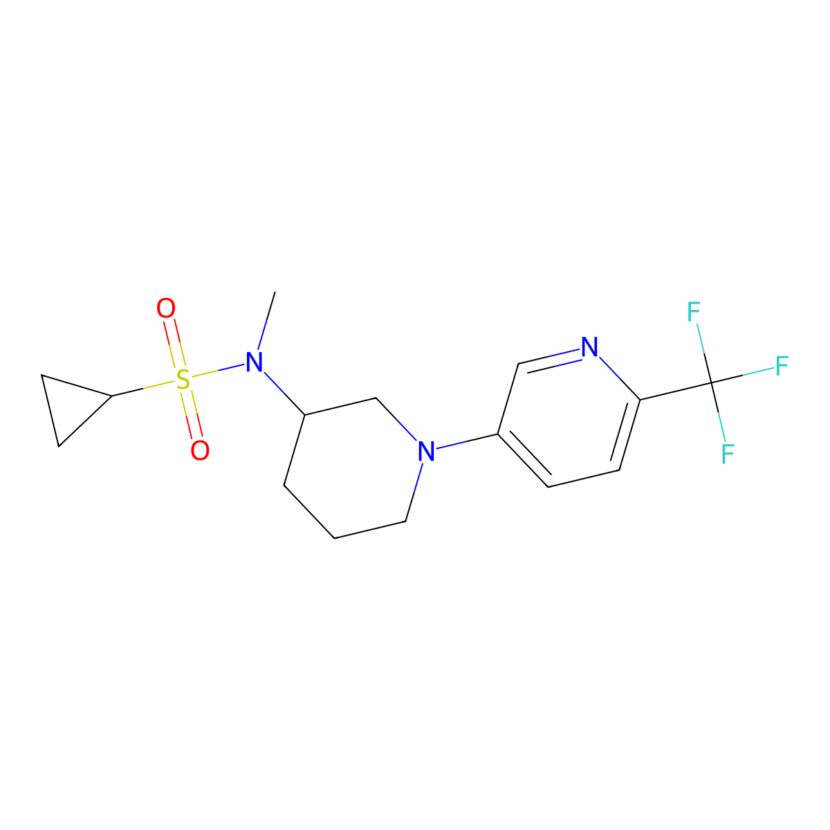 N-methyl-N-{1-[6-(trifluoromethyl)pyridin-3-yl]piperidin-3-yl}cyclopropanesulfonamide molecular structure, CAS 2742047-64-7