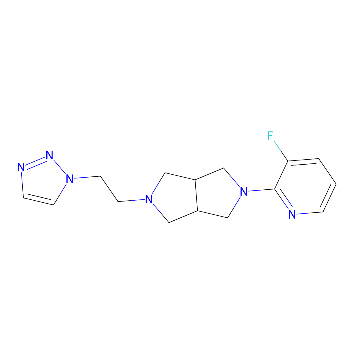 3-fluoro-2-{5-[2-(1H-1,2,3-triazol-1-yl)ethyl]-octahydropyrrolo[3,4-c]pyrrol-2-yl}pyridine molecular structure, CAS 2742047-84-1